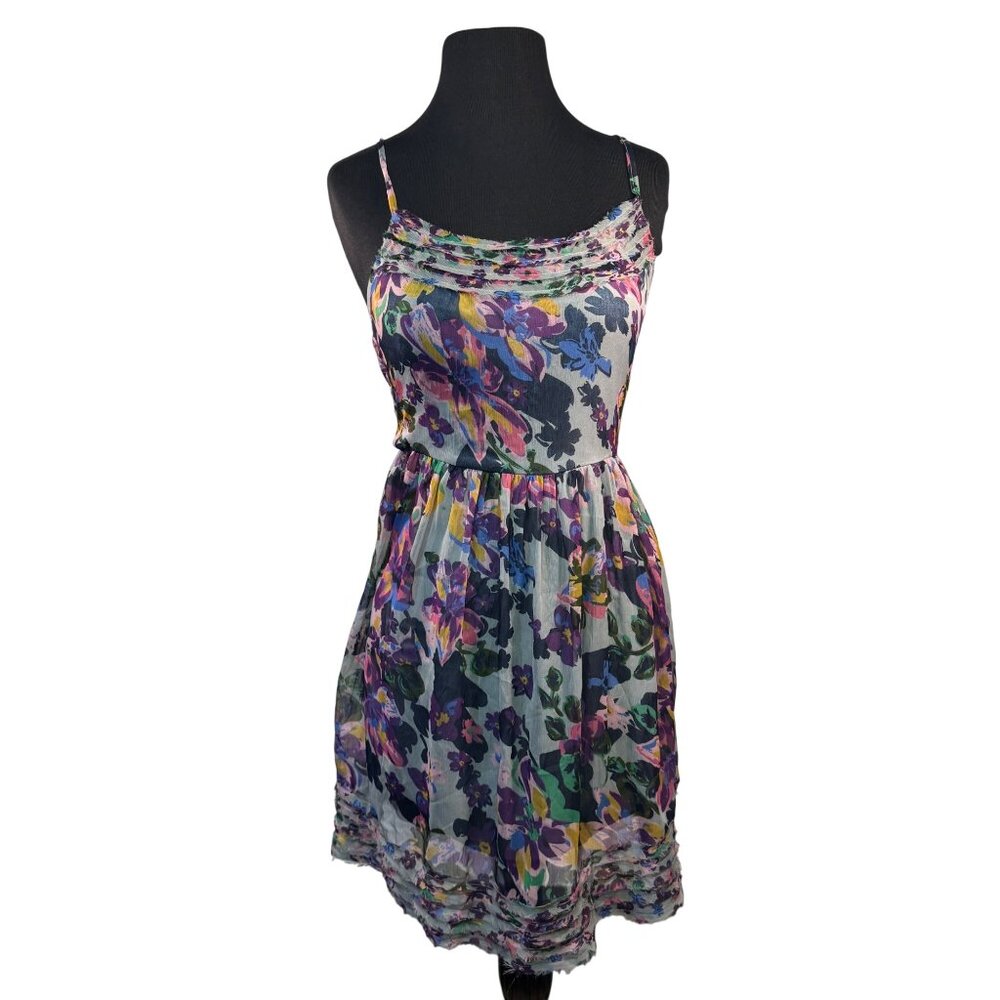 Willow & Clay Floral Size S Spaghetti Strap Dress Polyester & Rayon Blend